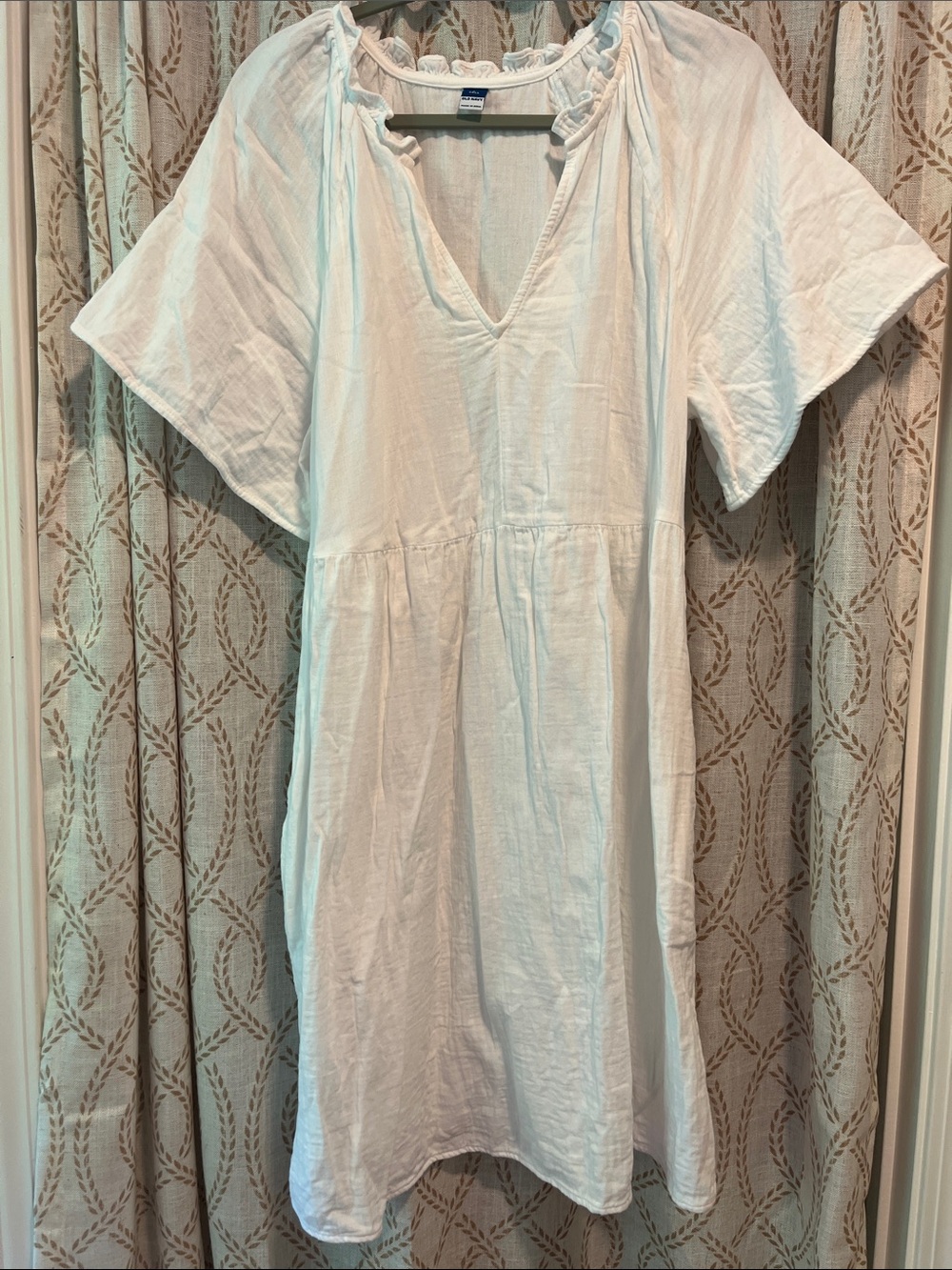 Old Navy White Cotton Chemise Dress